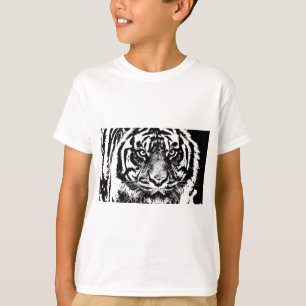 Black White Sumatran Borneo Tiger Öga Artwork T-shirt