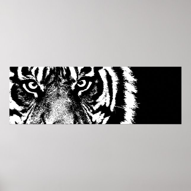 Black & White Sumatran Tiger Ögon Poster (Framsidan)