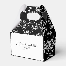 Black & White Swirl Gothic Bröllop Presentaskar