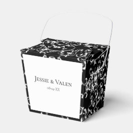 Black & White Swirl Gothic Bröllop Presentaskar