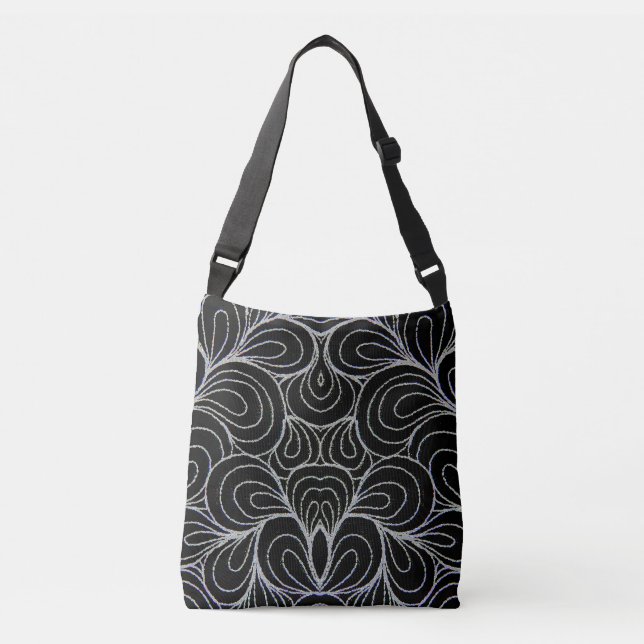 BLACK & WHITE SWIRLS KOR BODY BAG AXELVÄSKA (Framsida)