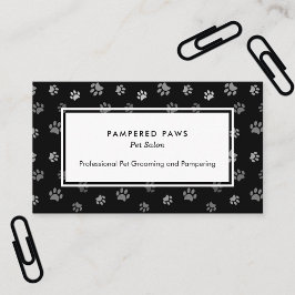 Black White Tass avtryck Professionell Pet Salon Visitkort