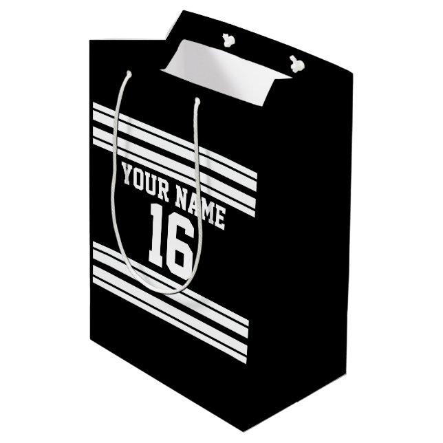 Black White Team Jersey Anpassningsbar Number Namn (Baksidan Vinklad)