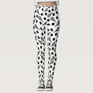 Black White Tennis Boll Racket Simple Classy Girl Leggings