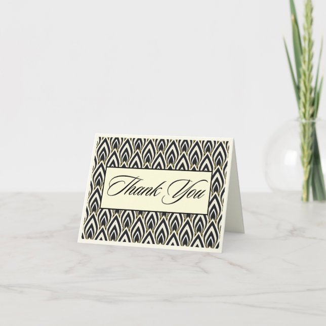 Black & White Thank You Cards Tack Kort (Framsida)