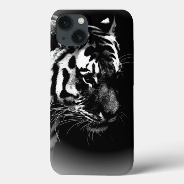 Black White Tiger Art Photo (Baksida)
