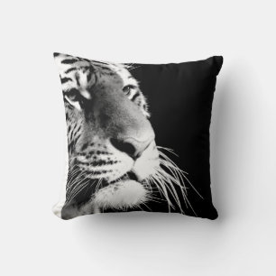 Black & White Tiger Ögon Vilda djur Kudde