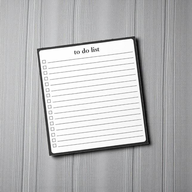 Black White To Do List Minimalist Teacher Anteckningsblock (Black White To Do List Minimalist Teacher Notepad)