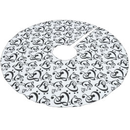 Black White Treble Bass Clef Heart Music jul jul Julgransmatta Borstad Polyester