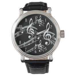 Black & White Treble Clef Armbandsur