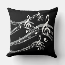 Black & White Treble Clef Kudde