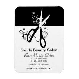 Black White Trendig Beauty Salon Magnet