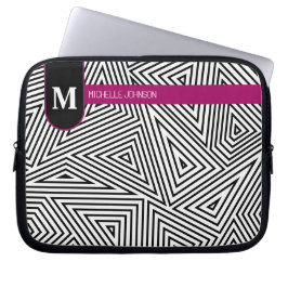 Black White Triangle Pattern Laptop Case Fodral
