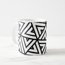 Black White Triangles Hexagons Monokrome Mönster