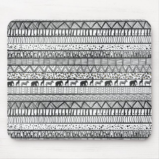 Black White Tribal African Mönster Musmatta (Framsidan)