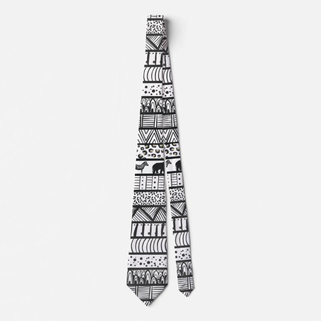 Black White Tribal African Mönster Slips (Framsida)
