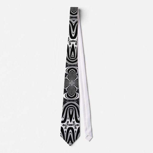 Black White Tribal Design Manar Mode-hals Tie Slips (Framsida)