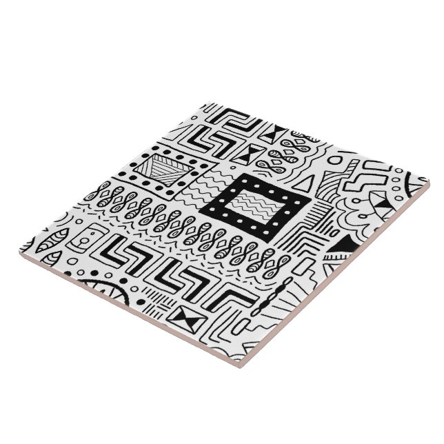 Black white Tribal mönster panel Kakelplatta (Sidan)