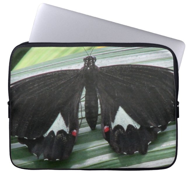 Black & White Tropical Butterfly Laptop sleeve (Framsidan)