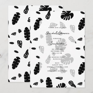 Black & White Tropical Summer Löv Möhippa Inbjudningar