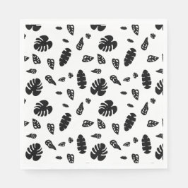 Black & White Tropical Summer Löv Mönster Pappersservett