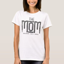 Black White Typography Personlig Mamma T Shirt