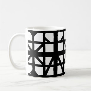 Black & White Tysk halvtimer House-mönster Kaffemugg
