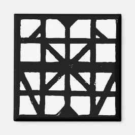 Black & White Tysk halvtimer House-mönster Magnet