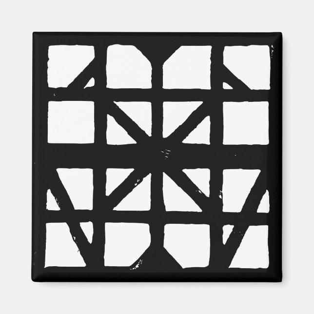 Black & White Tysk halvtimer House-mönster Magnet (Framsidan)