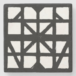 Black & White Tysk halvtimer House-mönster Stenunderlägg