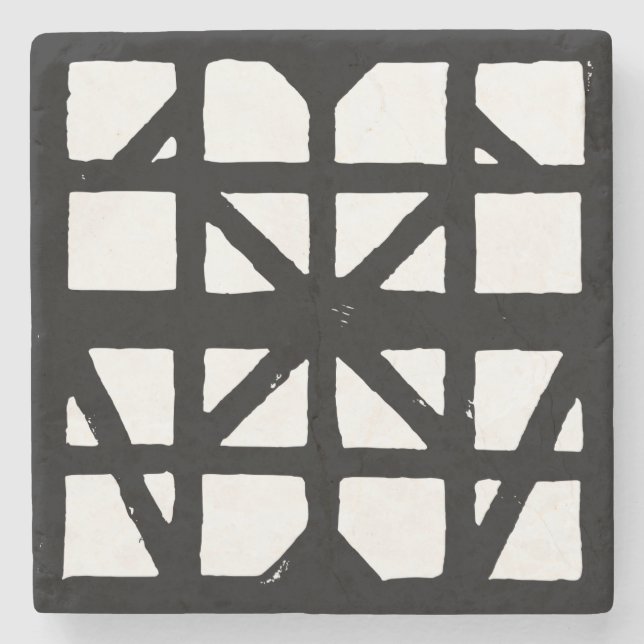 Black & White Tysk halvtimer House-mönster Stenunderlägg (Framsidan)