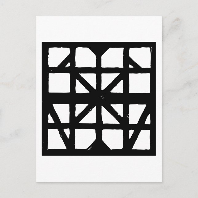 Black & White Tysk halvtimer House-mönster Vykort (Framsida)