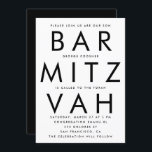 Black White Ultra Modern Pub Mitzvah Inbjudningar<br><div class="desc">Black White Ultra Modern Pub Mitzvah-inbjudan</div>