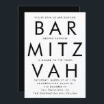 Black White Ultra Modern Pub Mitzvah Inbjudningar<br><div class="desc">Black White Ultra Modern Pub Mitzvah-inbjudan</div>