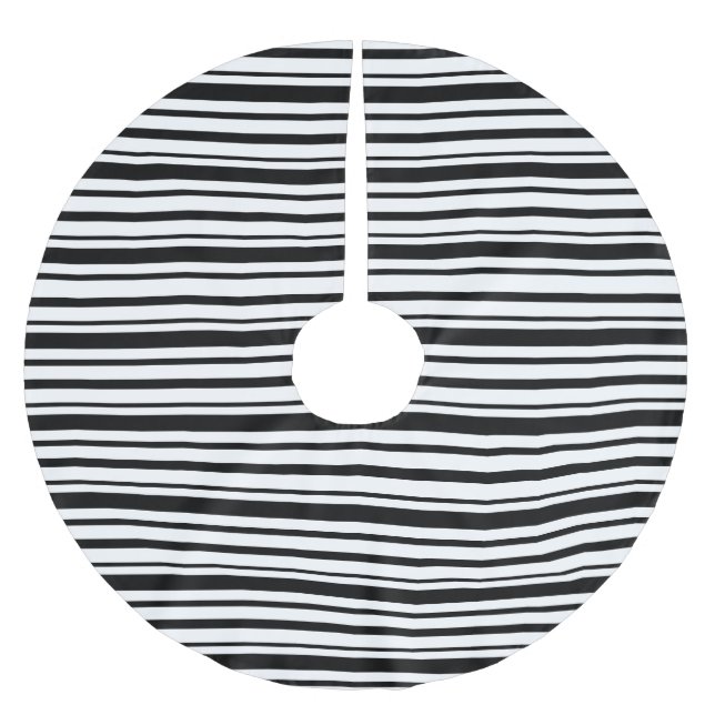 Black & White Uneven Rand Julgransmatta Borstad Polyester (Framsidan)