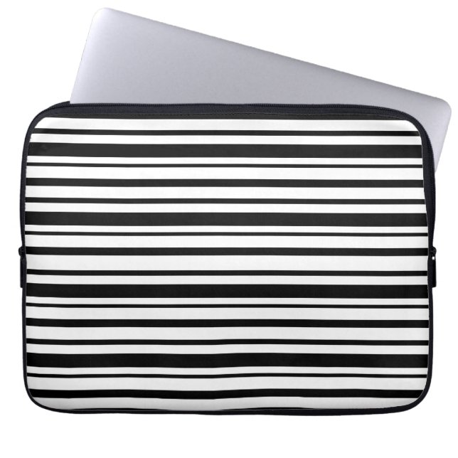 Black & White Uneven Rand Laptop Fodral (Framsidan)