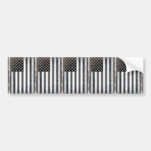 Black & White US American Flagga Bildekal