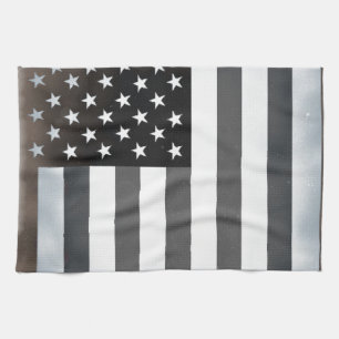 Black & White US American Flagga Kökshandduk