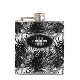 Black White Vågigt Mönster Marskalkars Gift Fickplunta