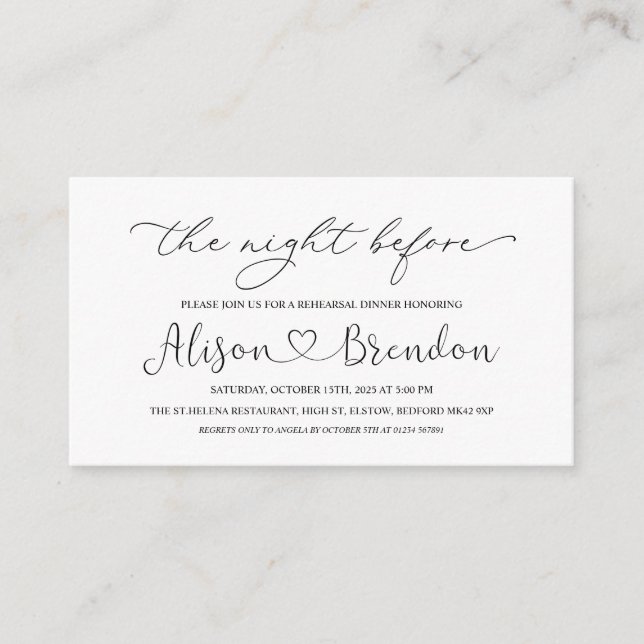 Black White Välkommen till Natten före inneslutnin Tilläggskort (Framsida)