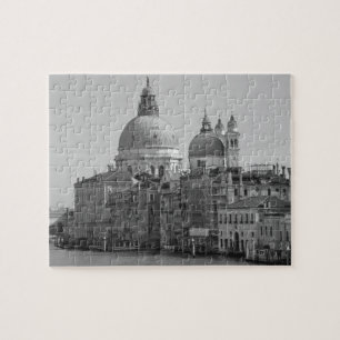 Black White Vintage Saint Mark Venice Canal Travel Pussel