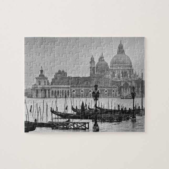 Black White Vintage Venice Canal Travel Pussel (Horisontell)