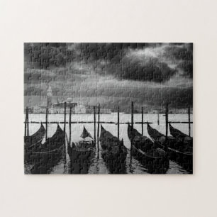 Black White Vintage Venice Canal Travel Pussel