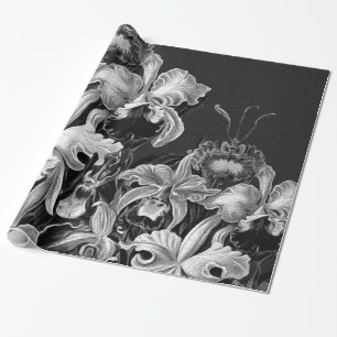 Black&White vintageblommor Presentpapper