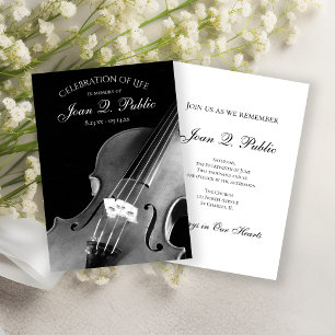 Black White Violin Musician Firande of Life Inbjudningar