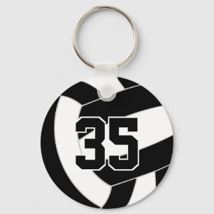 Black white volleyball Team färg Nyckelring