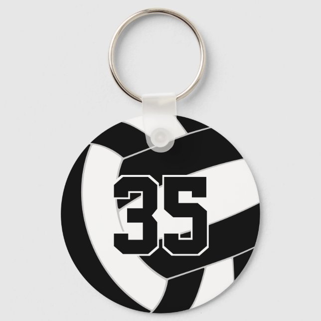 Black white volleyball Team färg Nyckelring (Framsida)
