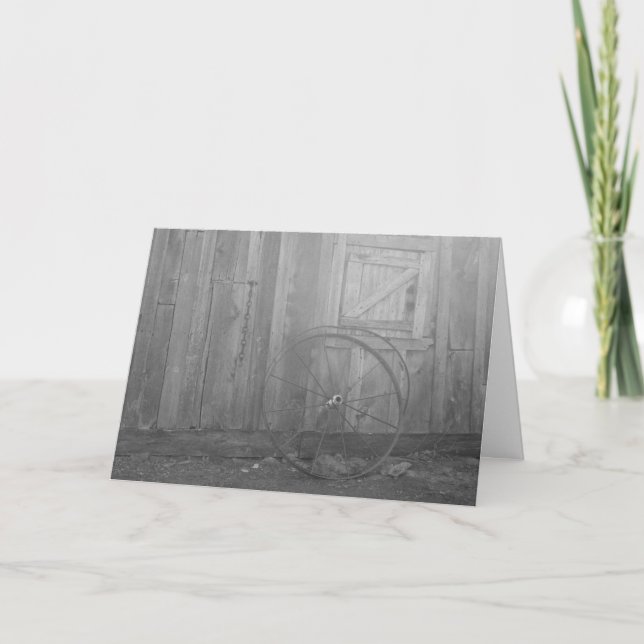 "Black & White Wagon Wheel" födelsedagskort Kort (Framsida)