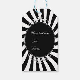 Black & White Whimsical Rand Circus Carnival Presentetikett