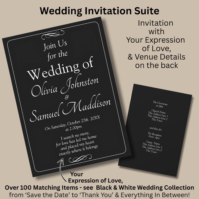 Black & White with Infinity Scroll Wedding Suite, Inbjudningar (Skapare uppladdad)